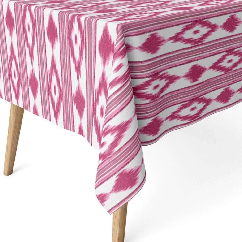 Tovaglia rettangolare, dimensioni 260x140 cm, antimacchia, impermeabile, color rosa