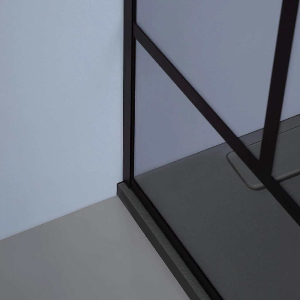 Parete doccia walk in 90 cm nera