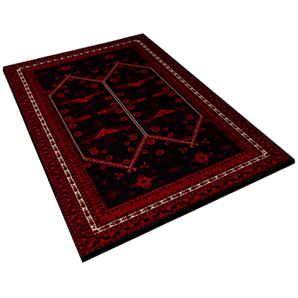 Tappeto in poliestere stampato, dimensioni 100x150 cm, forma rettangolare, antiscivolo, lavabile