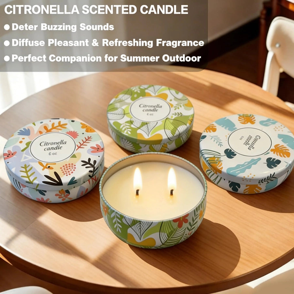 Candele alla citronella, confezione da 4 pezzi da 170 grammi, adatte per interni ed esterni