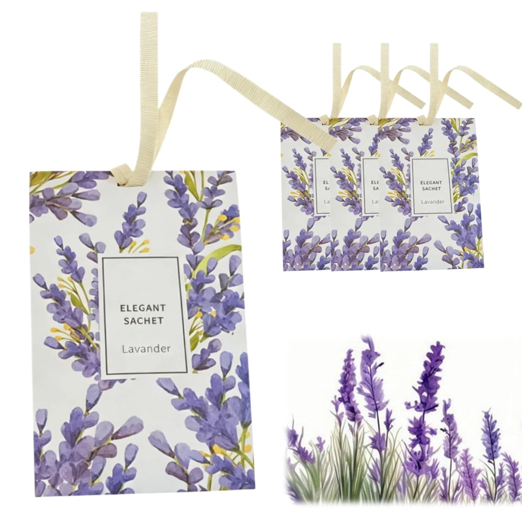 4 sacchetti profumati alla lavanda per armadi, cassetti e auto