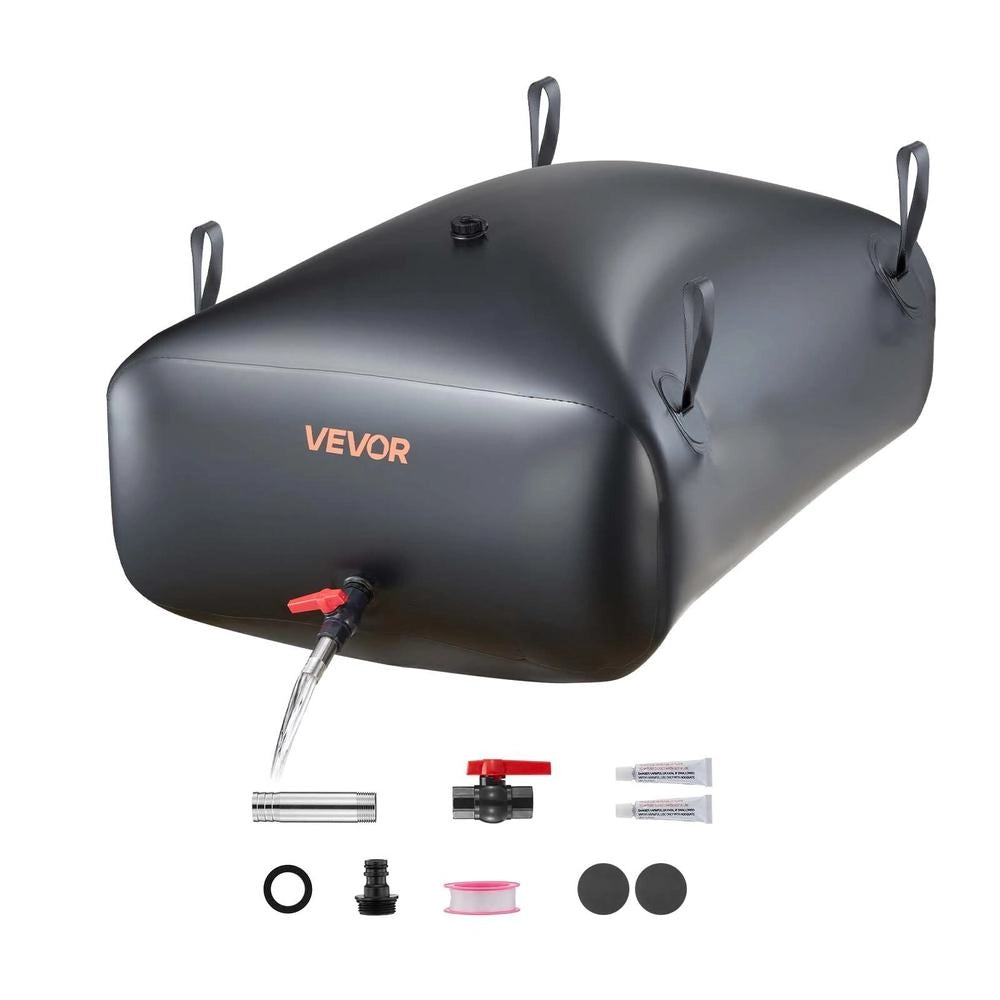 Sacca Serbatoio per Acqua Pieghevole 330 L in PVC 1000D Nero, Portatile e Resistente per Irrigazione Giardino Camper Emergenza