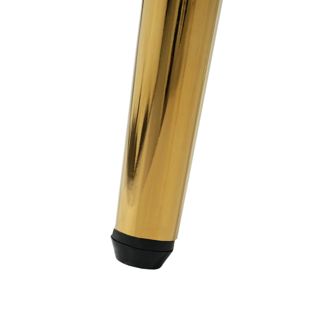Set di 6 sedie da pranzo in velluto beige con schienale dorato