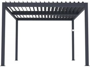 Pergola bioclimatica motorizzata a led "Windsor" in alluminio 3 x 4 - Grigio