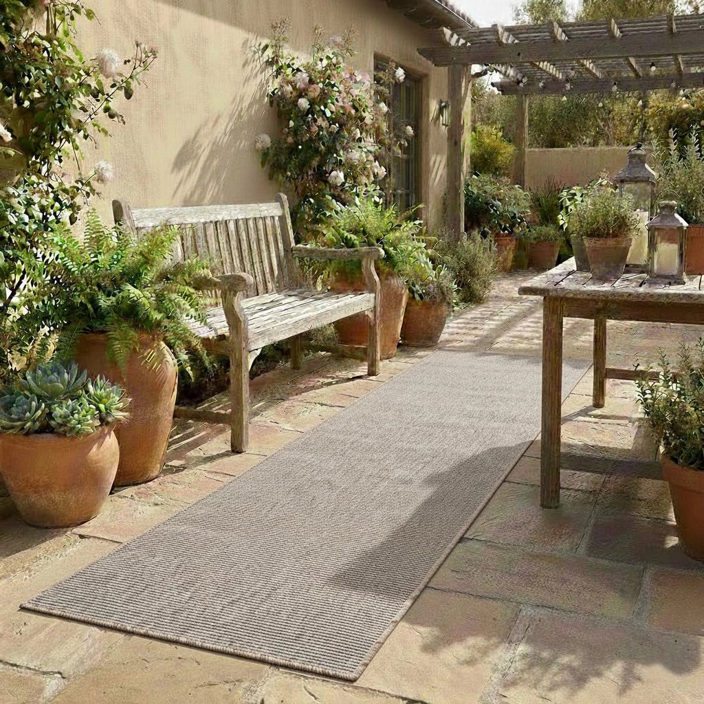 Tappeto per corridoio, 50x150 cm, beige, rettangolare, adatto per interni ed esterni, facile da pulire