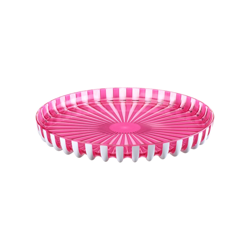 Vassoio tondo Pin Up Ø31 cm colore rosa/bianco