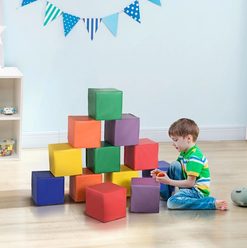 BLOCCHI da costruzione morbidi Set da 12 pezzi 20x20x20 cm Blu