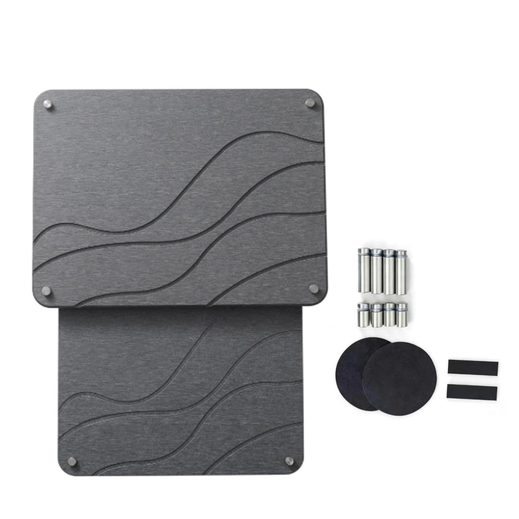 Set da 2 tappetini in terra di diatomee, color grigio scuro, 40x30 cm