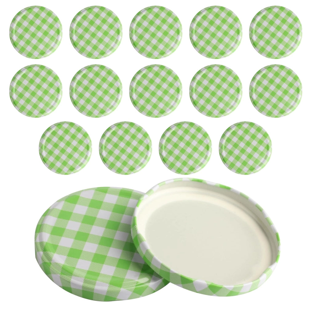 16 tappi a vite da 82 mm, di colore verde, per vasetti di vetro