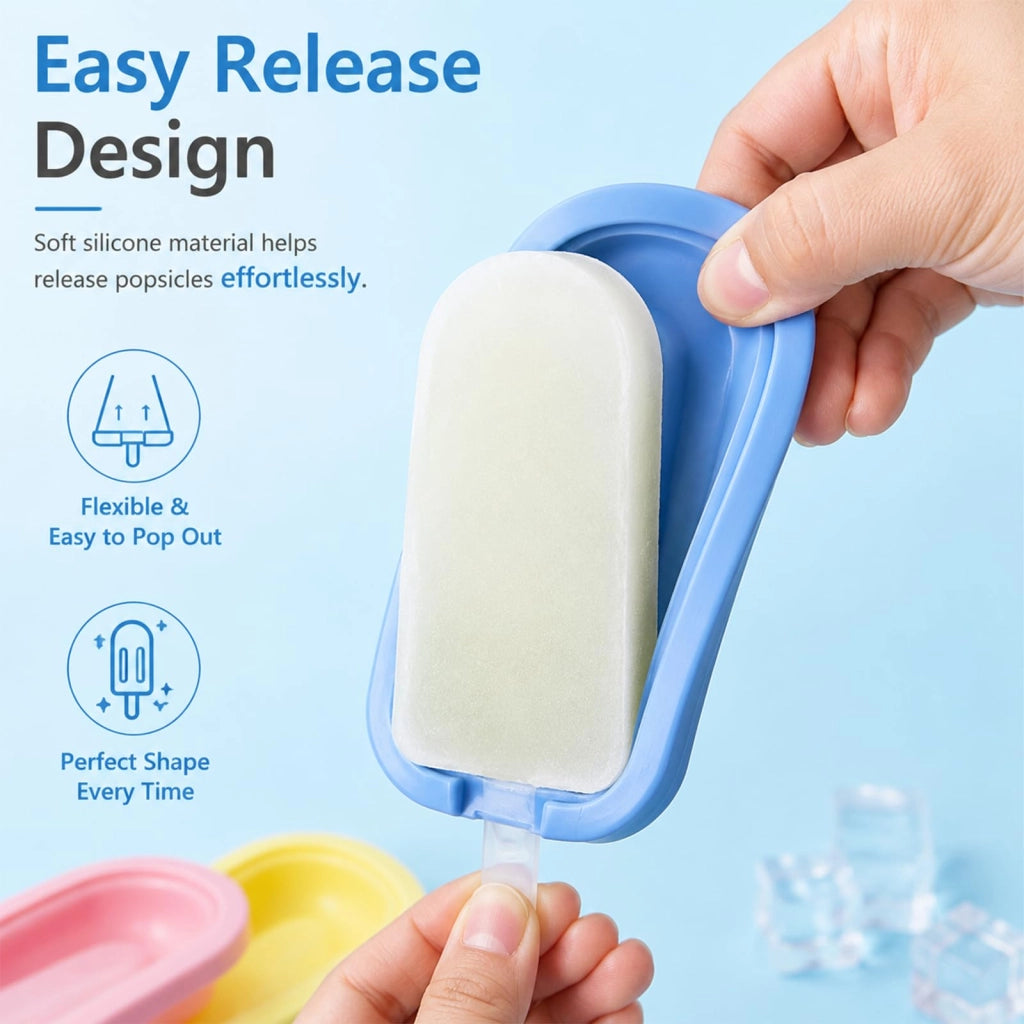 Set di 4 stampi in silicone per il ghiaccio, senza BPA, colorati