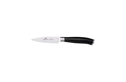 Set di coltelli da cucina da 5 pezzi con base in legno, affilacoltelli, acciaio inossidabile, colore nero