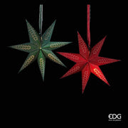 Stella di carta luminosa traforata con portalampada Ø 45 cm edg