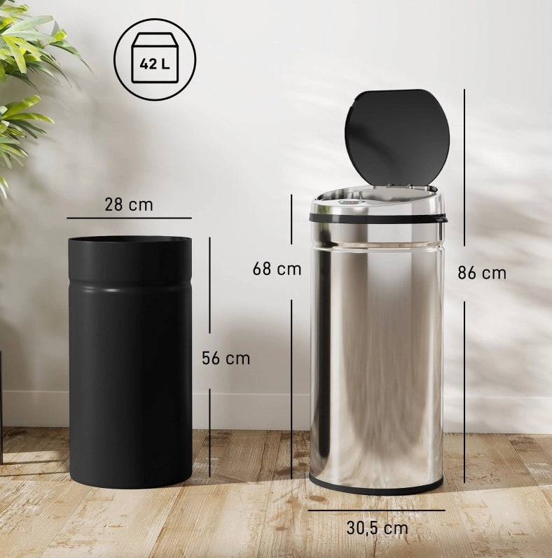 Pattumiera automatica da 42 L con sensore a infrarossi e secchio estraibile