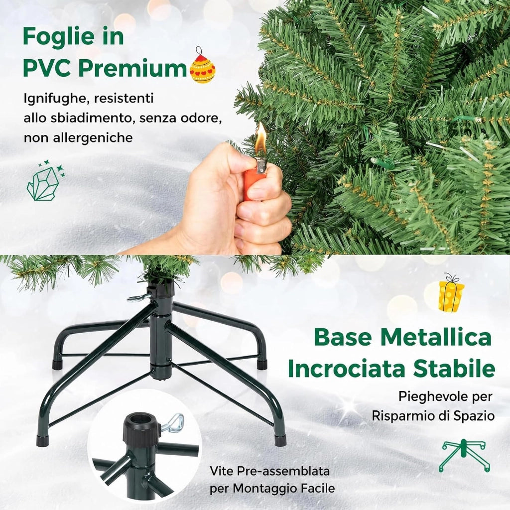Albero di Natale 244 cm con Luci LED