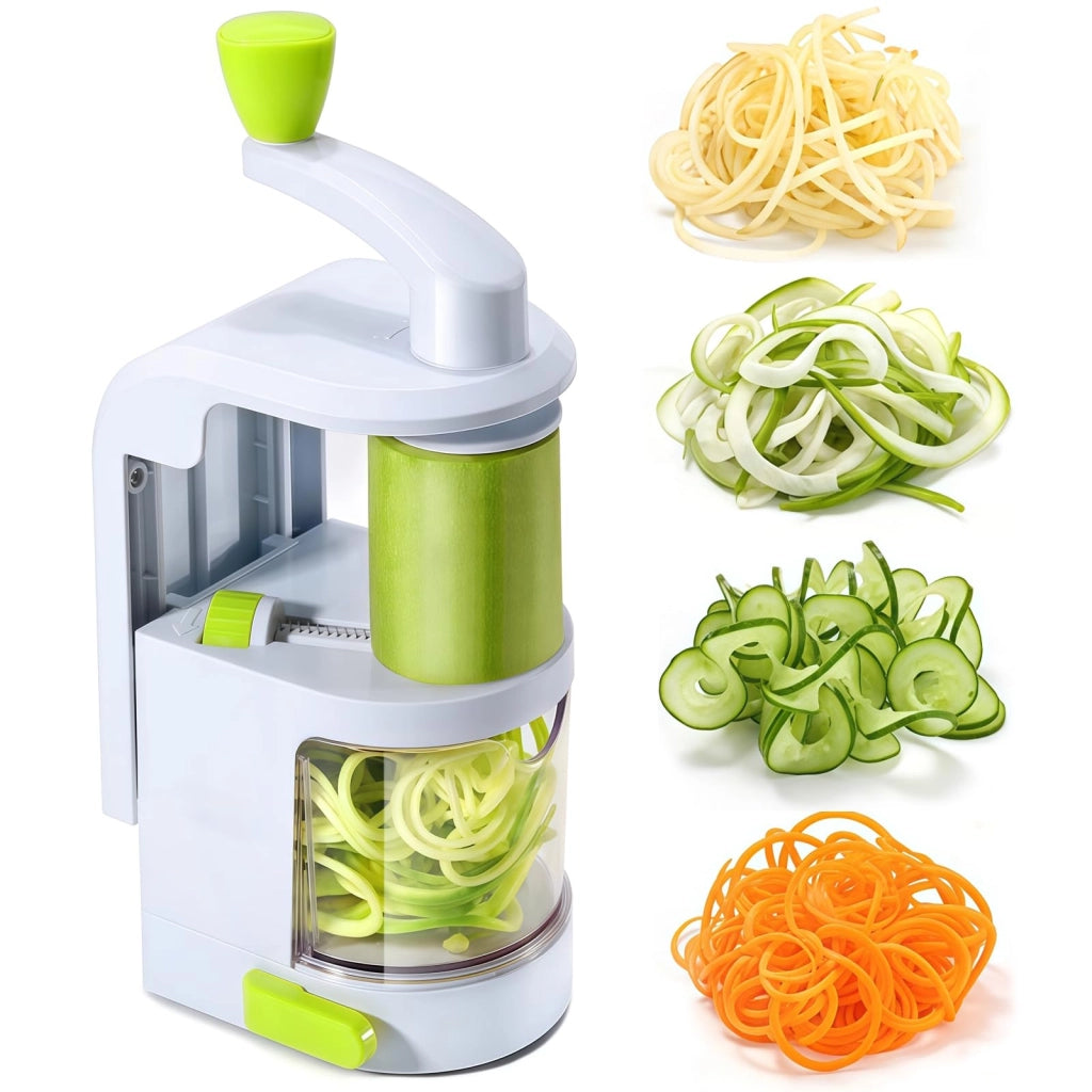 Spirale per verdure 4-in-1, manuale, privo di BPA, in acciaio inossidabile
