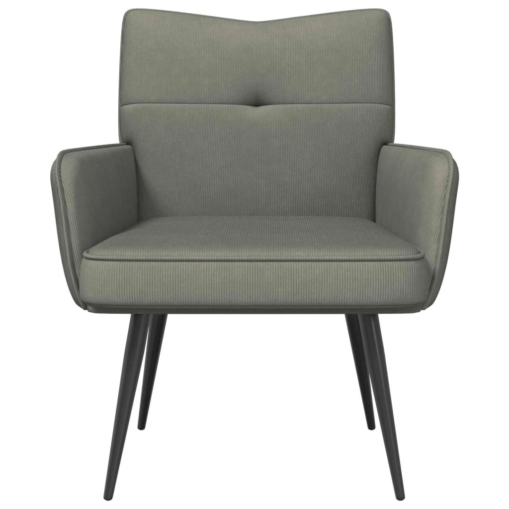 Poltrona Grigio Chiaro Velluto a coste 42047711