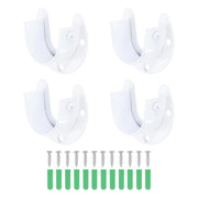Supporti terminali per aste appendiabiti, 4 pezzi, acciaio inossidabile, 32 mm, colore bianco