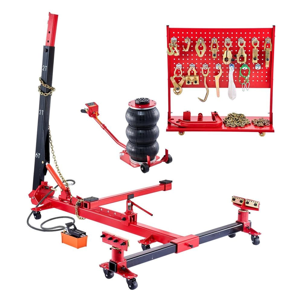 Raddrizzatore per Carrozzeria JT-20 Tensione 6T Cric Airbag 3T Pompa a Pedale 16 Strumenti per Officina Riparazione Auto Berline SUV Robusto Regolabile