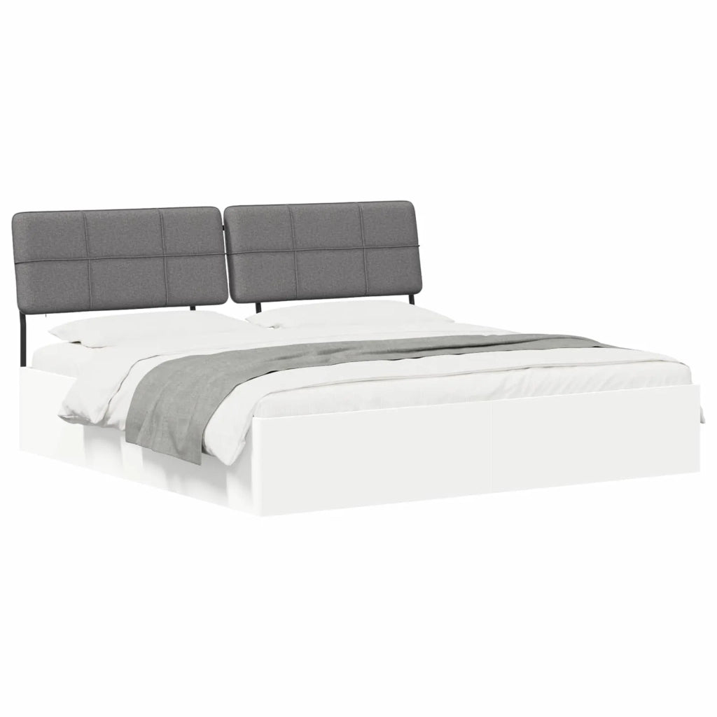 Letto matrimoniale con testiera Bianco e Grigio Chiaro 3440350