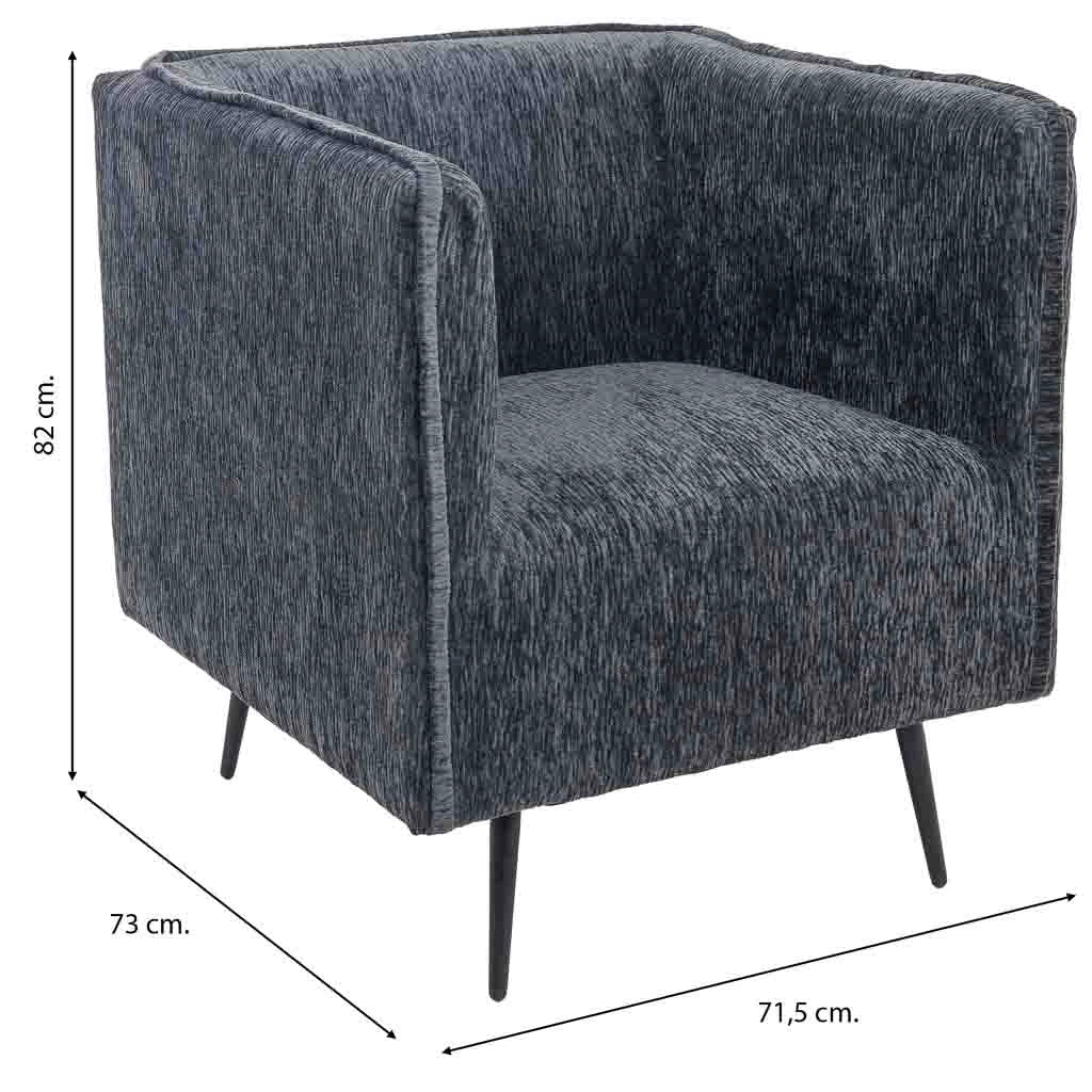 Poltrona in tessuto grigio 71,5x73x82h cm