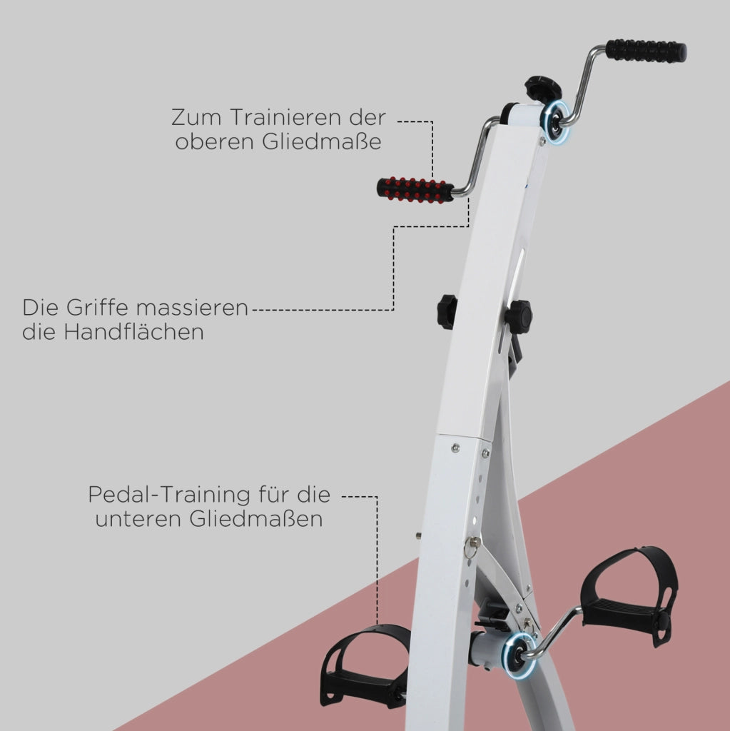 Pedaliera per braccia e gambe con display LED, bianca, 40 × 42,5 × 100 cm