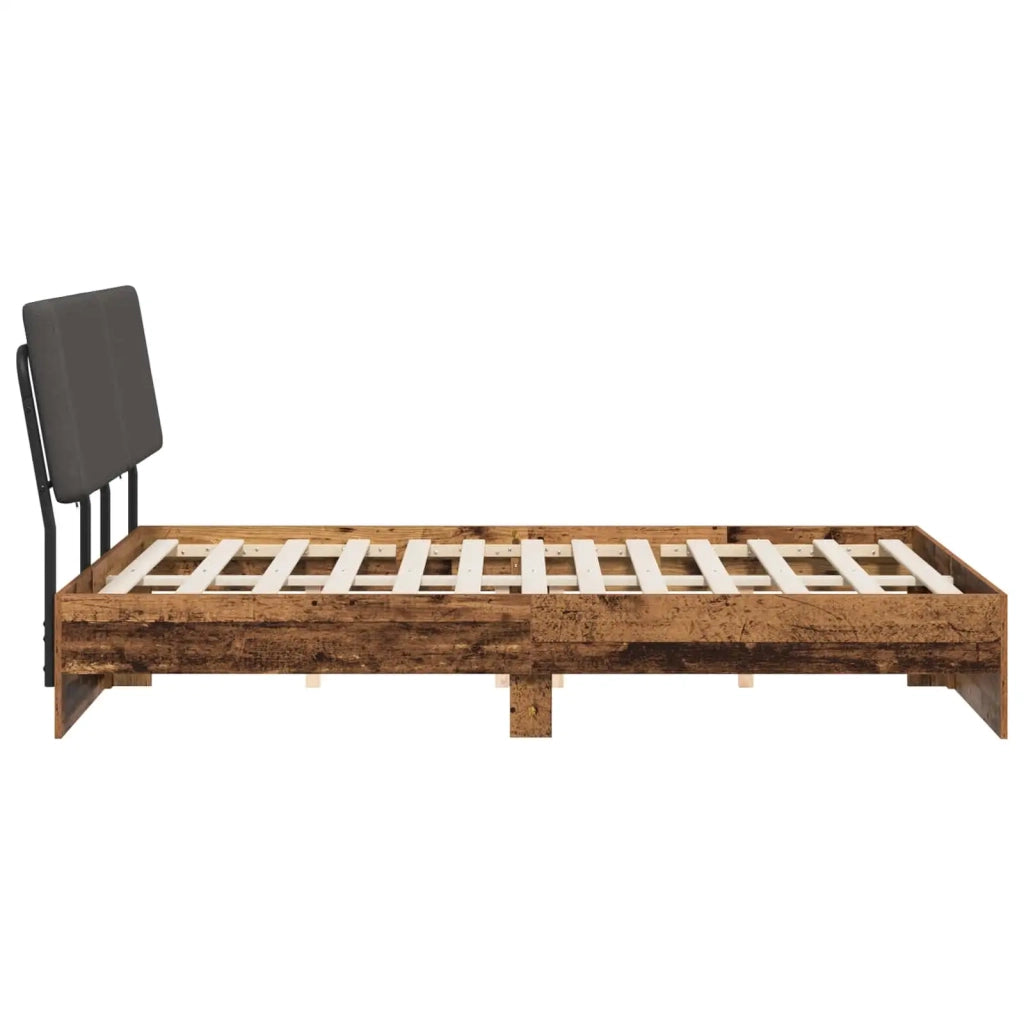 Letto matrimoniale con testiera Legno vecchio e grigio scuro 3439428