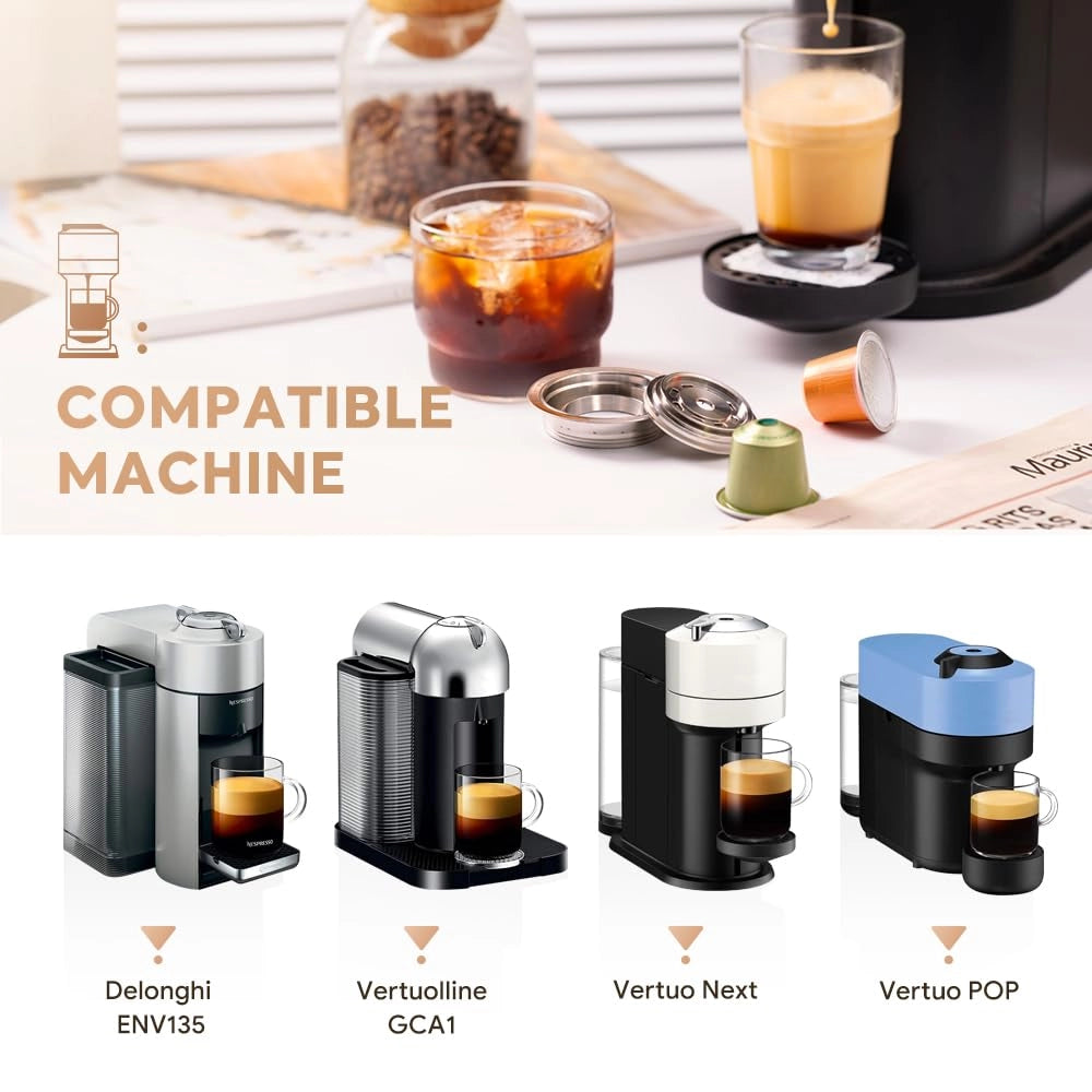 Filtro per caffè in acciaio inossidabile, compatibile con le macchine Vertuo, confezione singola