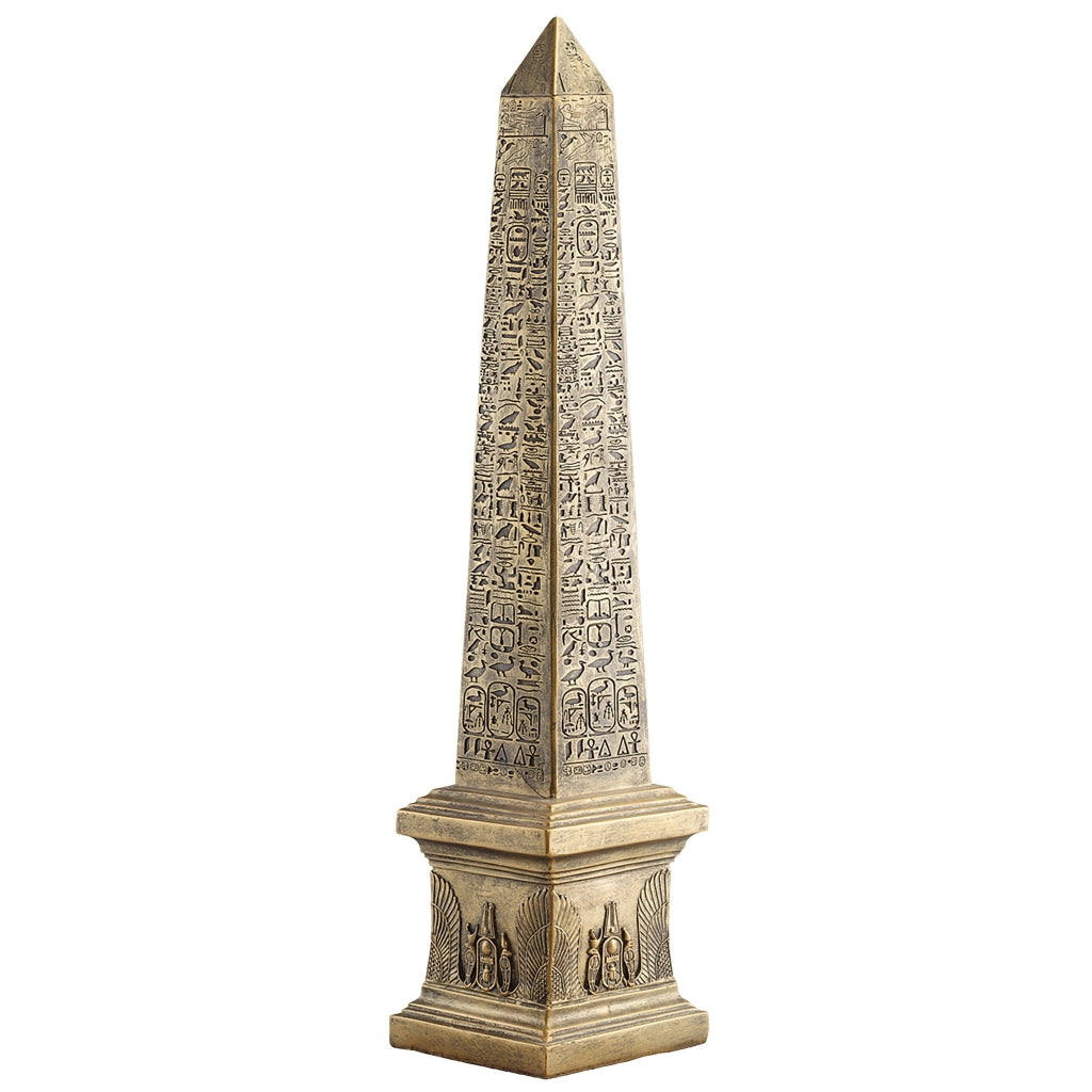 Obelisco egizio, altezza 67,5 cm, realizzato in oro e resina