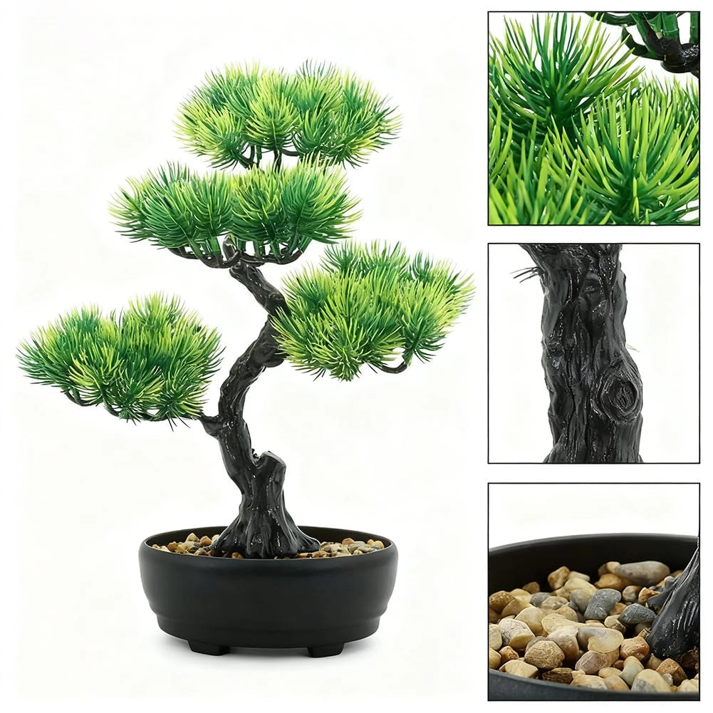 Bonsai artificiale, dimensioni 34x28 cm, pianta ornamentale realistica per interni ed esterni