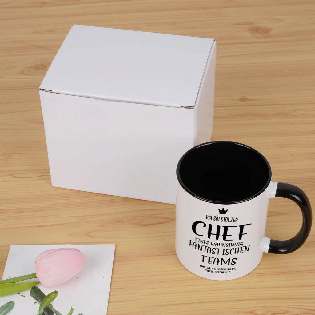 Mok con frase – Regalo per chef, 320 ml, Vetroceramica, nero