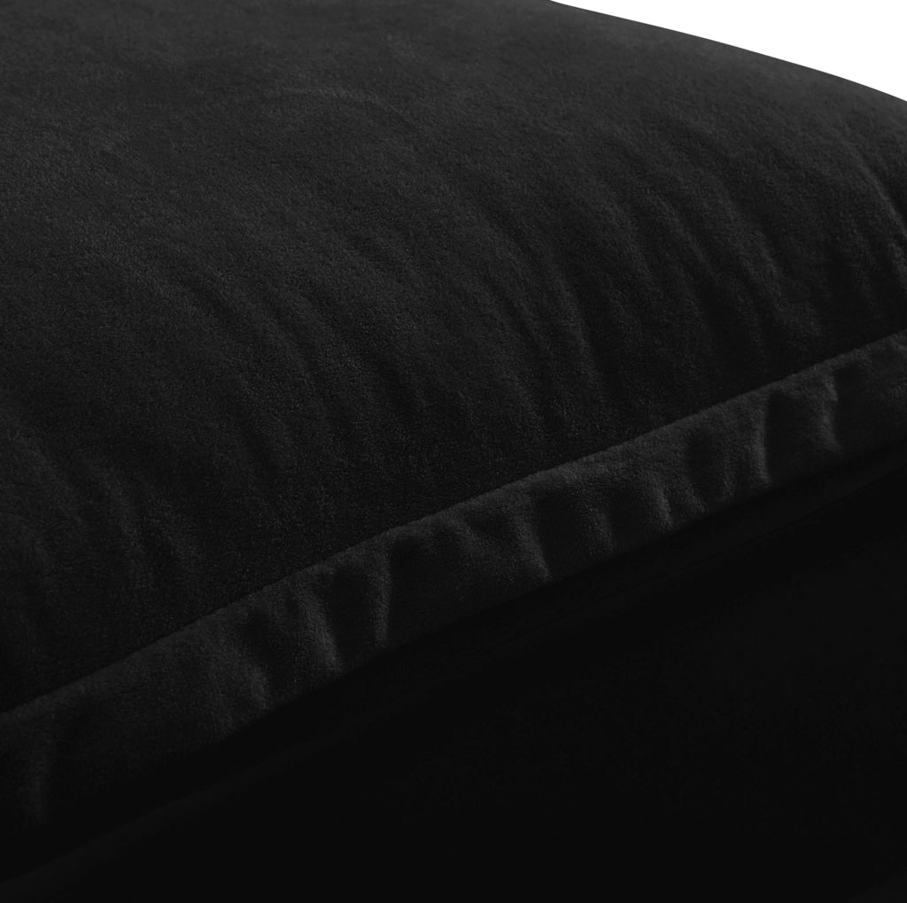 DIVANO Modulare 224x82x90 cm in Chenille Nero con USB e portabicchieri