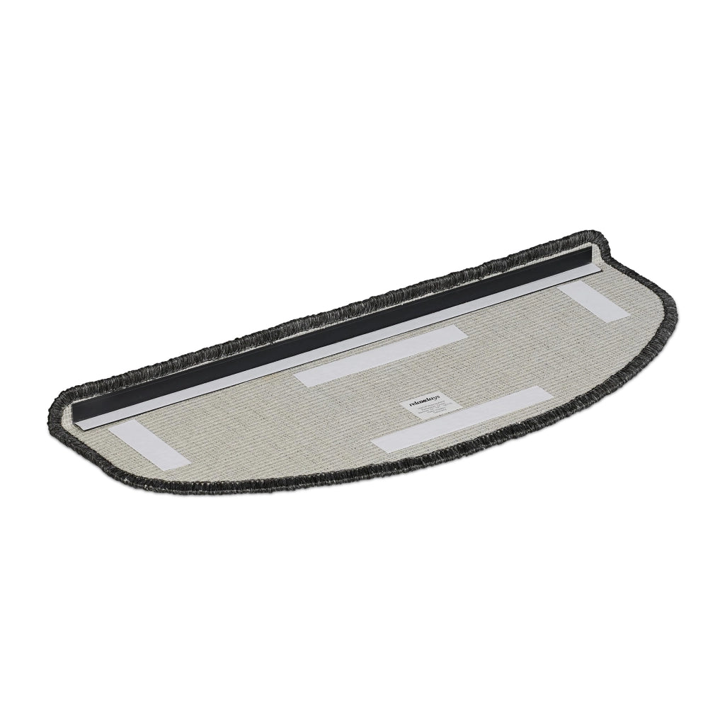 Set di 15 tappetini antiscivolo per scale, autoadesivi, dimensioni 65x24 cm, colore grigio scuro