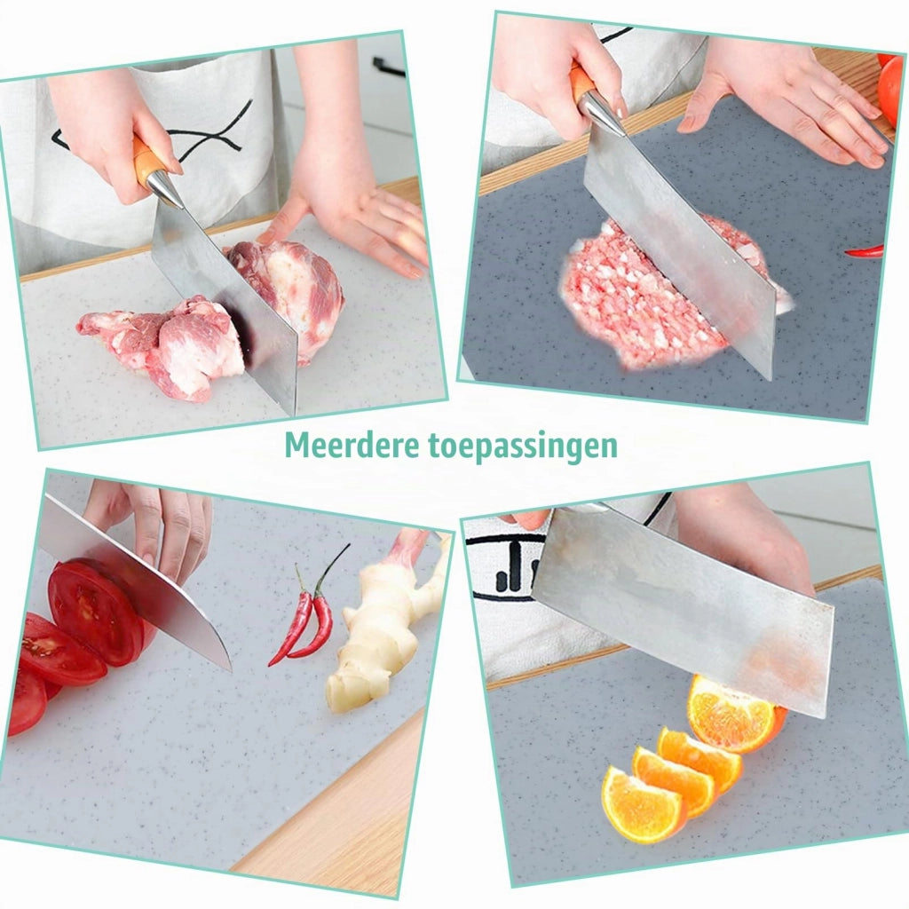 Set di taglieri da cucina, 4 pezzi, antiscivolo, 28 x 18 cm, senza BPA