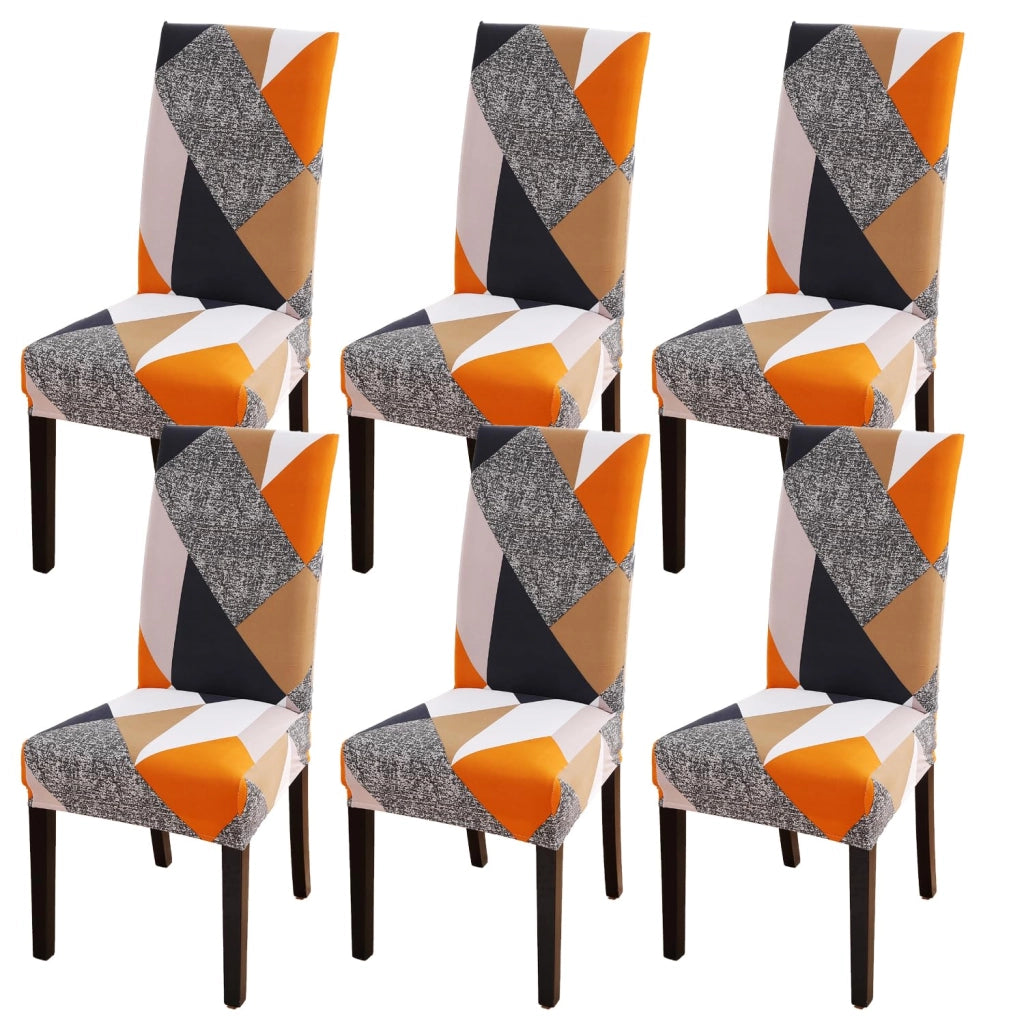 Coprisedili, set da 6, elasticizzati, lavabili, design moderno, multicolore