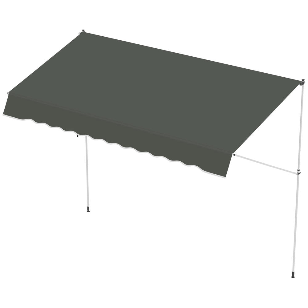 Tenda da Sole a Morsetto 150cm con Manovella Regolabile in Altezza per Balcone e Terrazzo Resistente Grigio