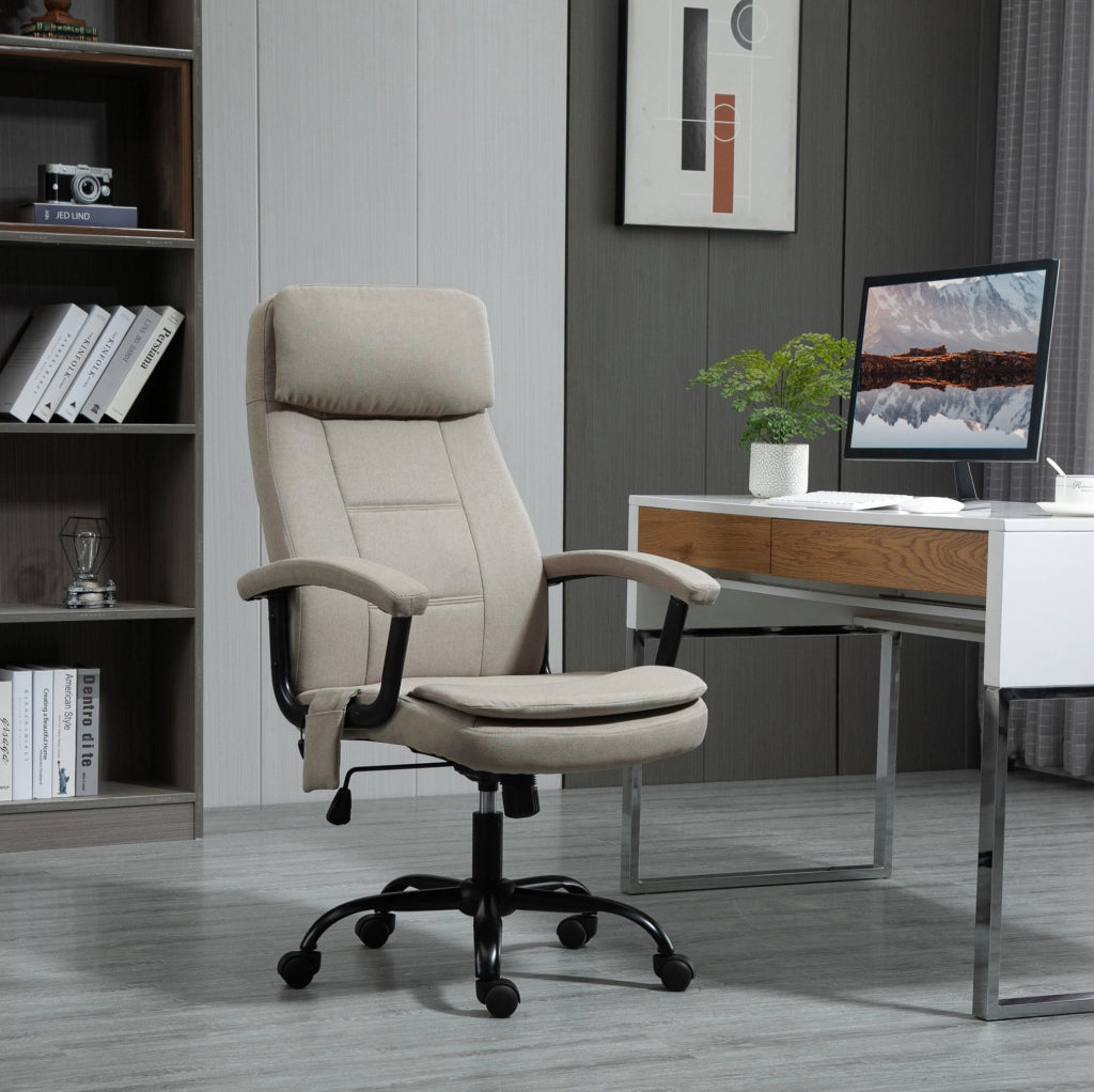 SEDIA da ufficio ergonomica con massaggio, regolabile in altezza, beige