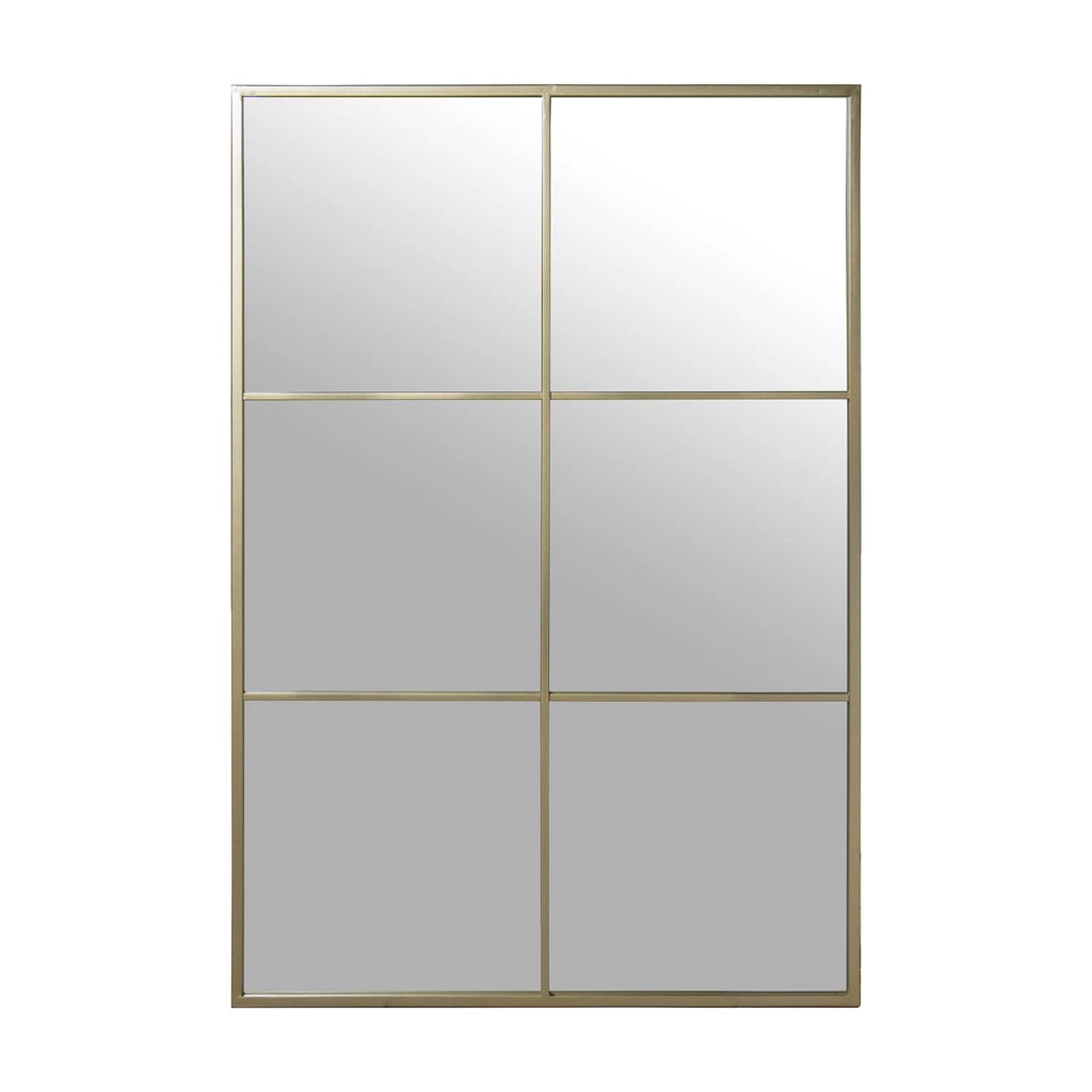 Specchio da parete, color oro, metallo, 80 x 2 x 120 cm