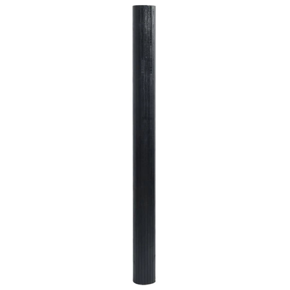 Tappeto Rettangolare Nero 100x300 cm in Bambù