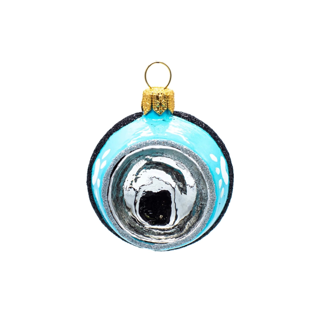 Palla di Natale, soffiata a bocca, dipinta a mano, 4 cm, set da 3 pezzi