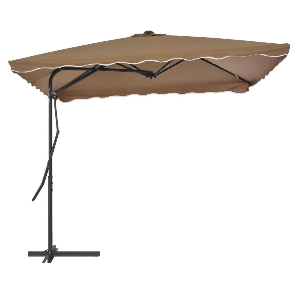 Ombrellone da Esterni con Palo in Acciaio 250x250cm Tortora 44884