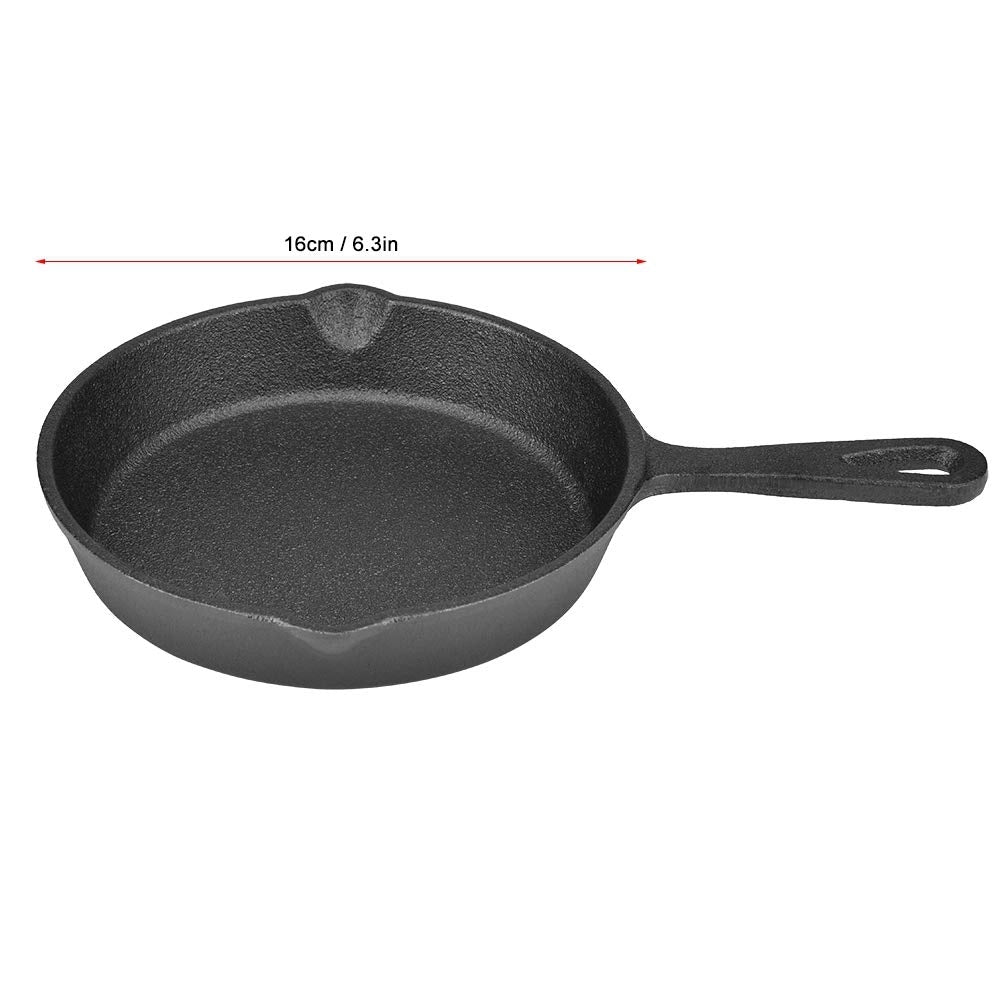 Padella in ghisa, diametro 16 cm, con rivestimento antiaderente e manico