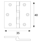 CERNIERA MEZZO COLLO OTTONE mm. 40x35 - pz. 2