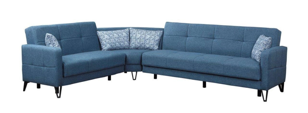Apo, Divano Letto con Penisola Contenitore, 234x302 cm Nero