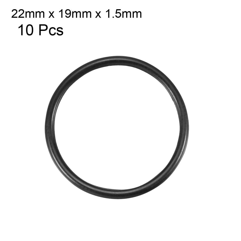 Guarnizioni O-ring, 22x19x1,5 mm, 10 pezzi, colore nero