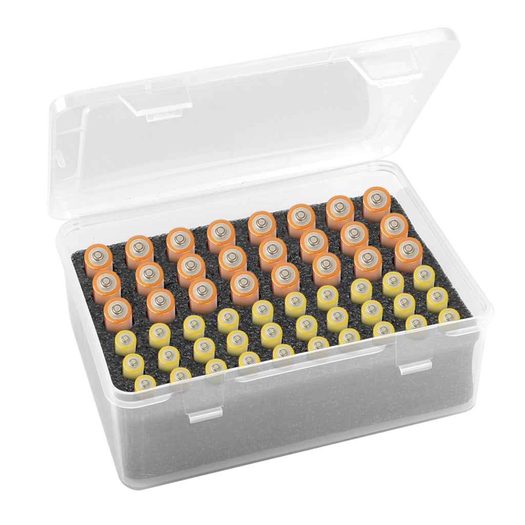 Contenitore in plastica per 54 batterie AA e AAA