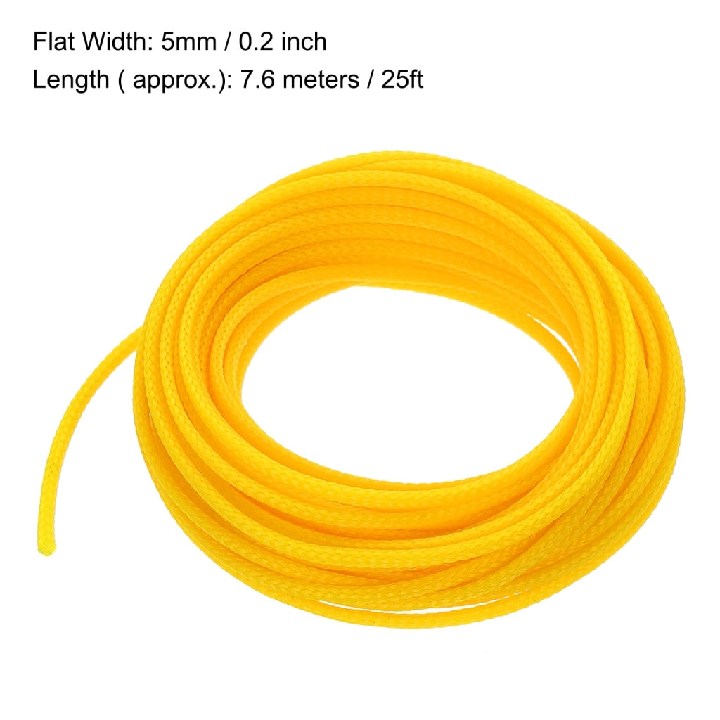 Guaina per cavi, lunghezza 7,6 metri, larghezza 5 mm, colore giallo, estensibile