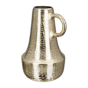 Vaso in alluminio Lola, color oro, impermeabile, altezza 30 cm, diametro 19 cm