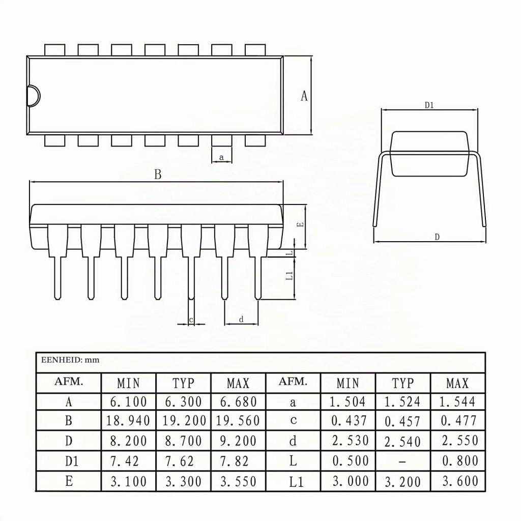 CD40106BE: Inverter Schmitt trigger CMOS, circuito integrato DIP-14, confezione da 10 pezzi.