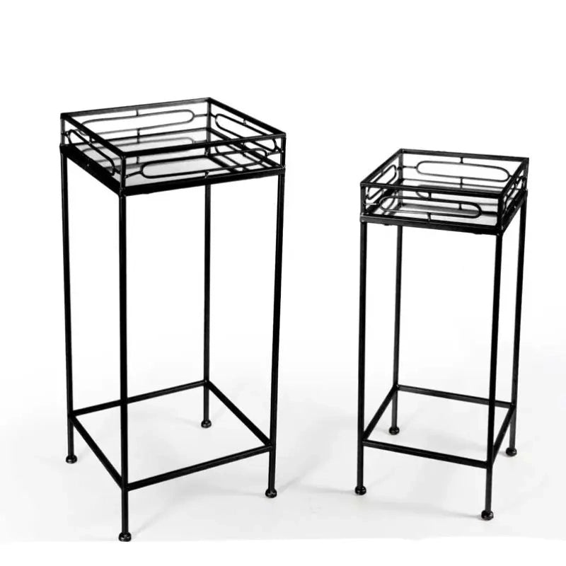 Set due tavolini in metallo cm 30x70 e cm25x60