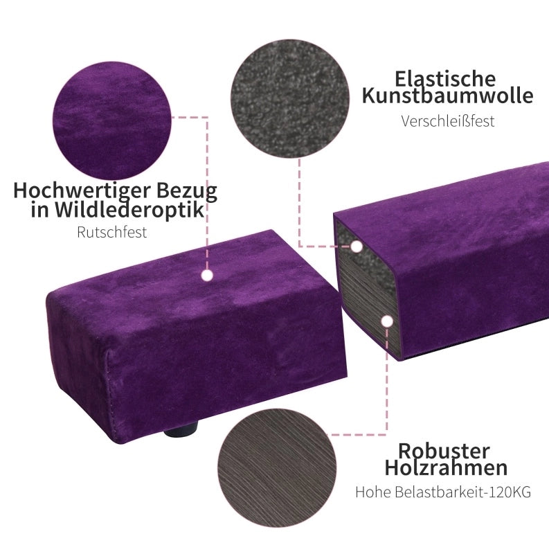 TRAVE di equilibrio pieghevole viola con rivestimento antiscivolo